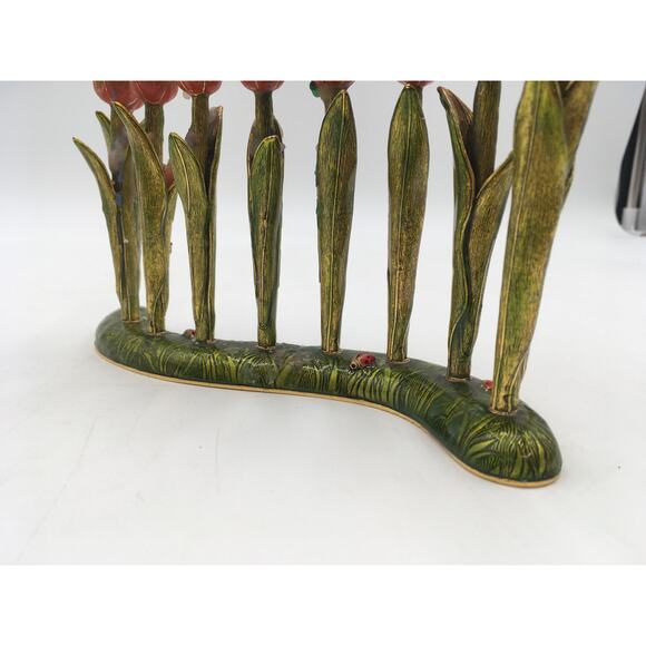 Quest Limited Edition Hand Painted Enamel Tulip Menorah 5" - Picture 3 of 7